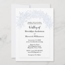 Elegant Chinoiserie Blue Floral Wedding Invitation Einladung