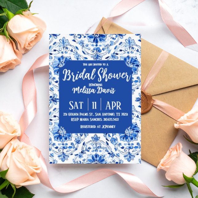 Elegant Chinoiserie Bridal Shower Invitation Einladung (Personalize this elegant Chinoiserie bridal shower invitation. )