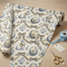 Elegant Chinoiserie Easter Bunny & Vintage Toile 