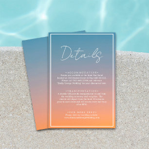 Elegant-chisch-orange Hochzeitdetails Begleitkarte