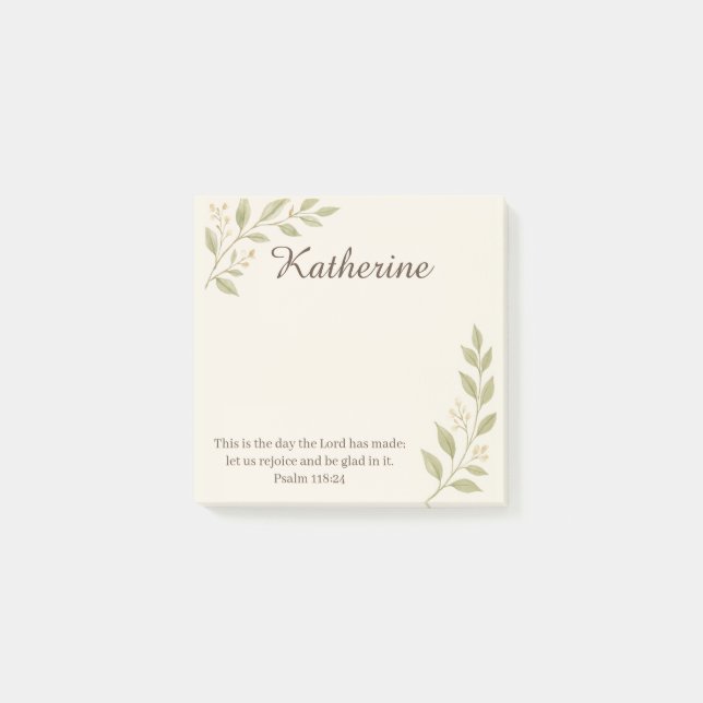 Elegant Christian Botanical Sticky Notes Post-it Klebezettel (Vorderseite)
