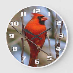 Elegant Christmas bird Große Wanduhr