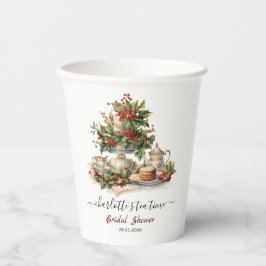Elegant Christmas Bridal Shower Tea Time Party Pappbecher