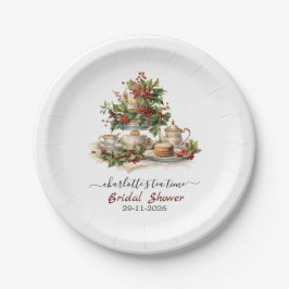 Elegant Christmas Bridal Shower Tea Time Party Pappteller