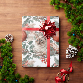 Elegant Christmas Cat Geschenkpapier