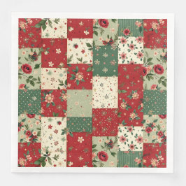 Elegant Christmas Floral Quilt Pattern  Serviette
