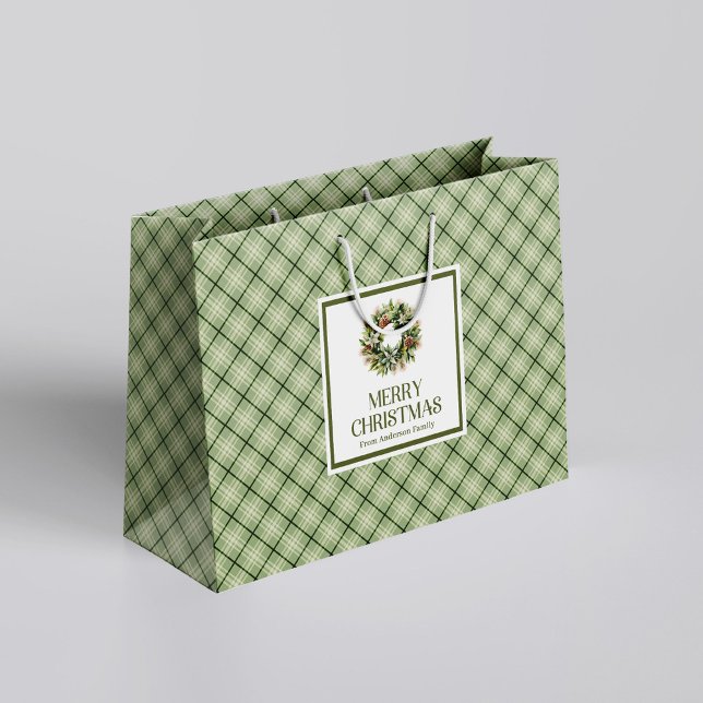 Elegant Christmas Gift Bag Nordic Pastel Palette Große Geschenktüte (Elegant Christmas Gift Bag Nordic Pastel Palette)