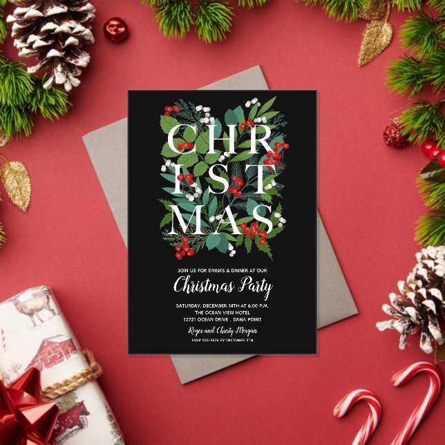 Elegant CHRISTMAS Greenery Acryleinladungen (Insitu (Feiertag))