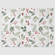Elegant Christmas Greenery & Red Berries Holiday