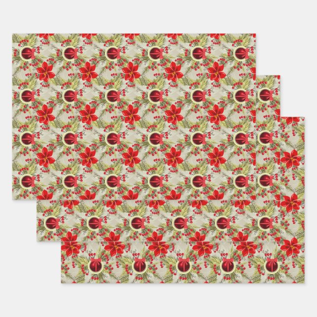 Elegant Christmas/Holiday Geschenkpapier Set (Set)