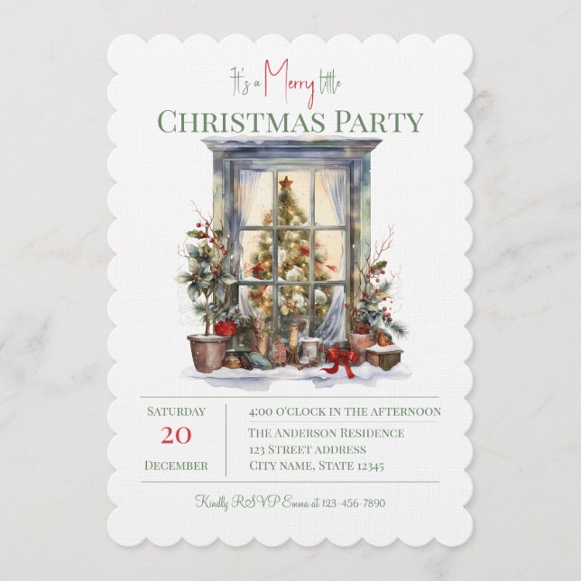 Elegant Christmas Holiday Invitation  Einladung (Vorderseite)