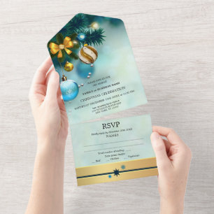 Elegant Christmas Holidays All In One Einladung