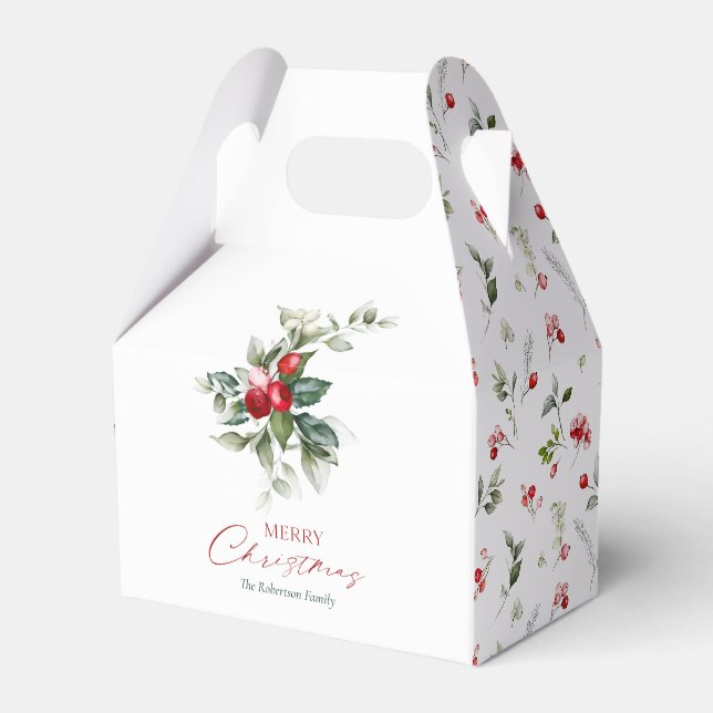 Elegant Christmas Holly Geschenkschachtel (Vorderseite)