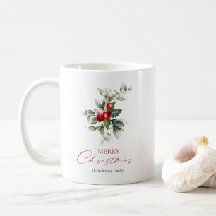 Elegant Christmas Holly Kaffeetasse