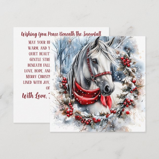 Elegant Christmas Horse with Winter Wreath Custom (Vorne/Hinten)