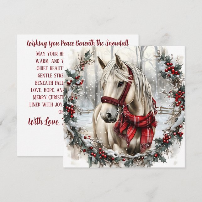 Elegant Christmas Horse with Winter Wreath Custom (Vorne/Hinten)