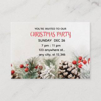 Elegant Christmas Invitation Begleitkarte