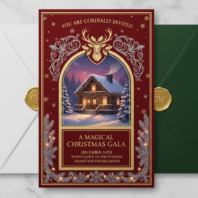 Elegant Christmas Invitation | Holiday Party Card  (Créateur téléchargé)