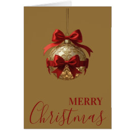 Elegant Christmas Ornament Beige and Red