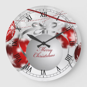 Elegant Christmas Ornament Wall Clock Große Wanduhr
