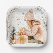 Elegant Christmas Paper Plates 