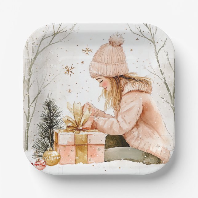 Elegant Christmas Paper Plates  Pappteller (Vorderseite)