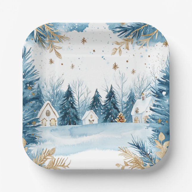 Elegant Christmas Paper Plates  Pappteller (Vorderseite)