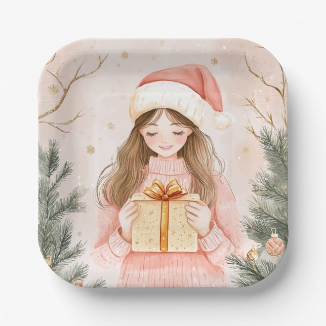 Elegant Christmas Paper Plates  Pappteller (Vorderseite)