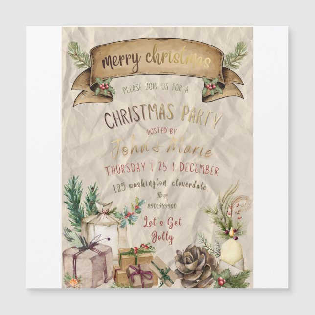 Elegant Christmas Party Invitation (Devant)