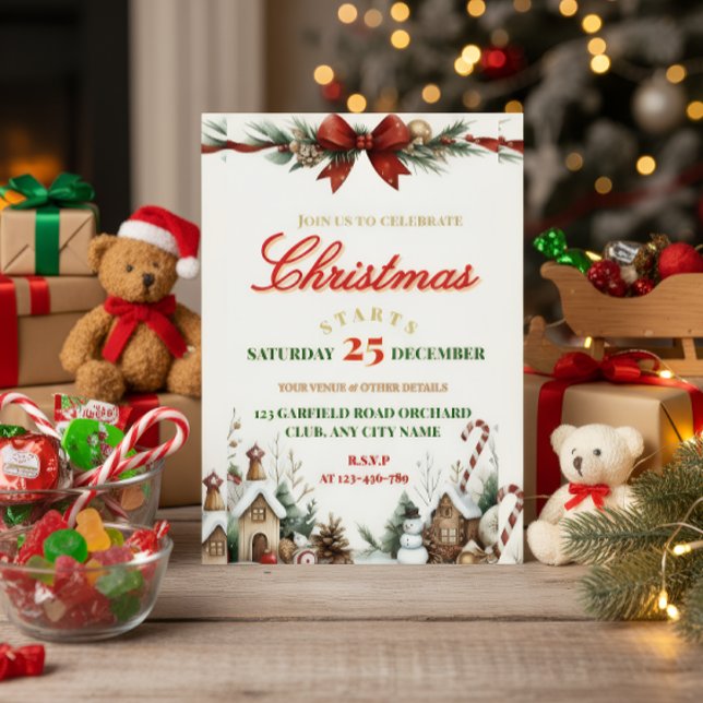 Elegant Christmas Party Invitation Folieneinladung (Von Creator hochgeladen)