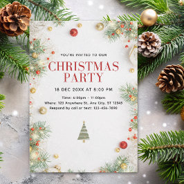 Elegant Christmas Party Invitation with Holiday  Einladung