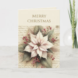 Elegant Christmas Poinsettia Flower Holiday  Karte