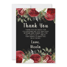 Elegant Christmas Red Flowers Birthday Party