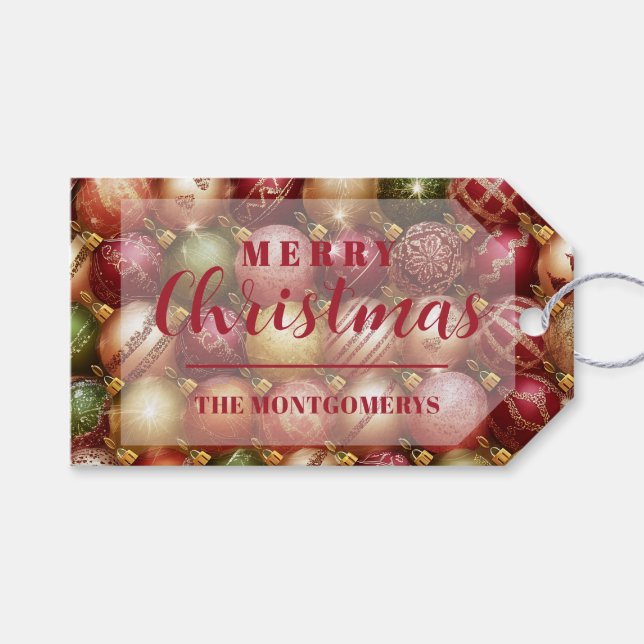 Elegant Christmas Tree Baubles Decorations Holiday Geschenkanhänger (Vorderseite (Horizontal))
