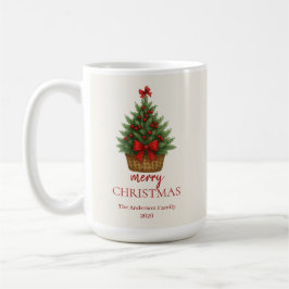 Elegant Christmas Tree – Red Ribbon  Kaffeetasse