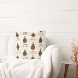 Elegant Christmas Tree – Red Ribbon  Kissen