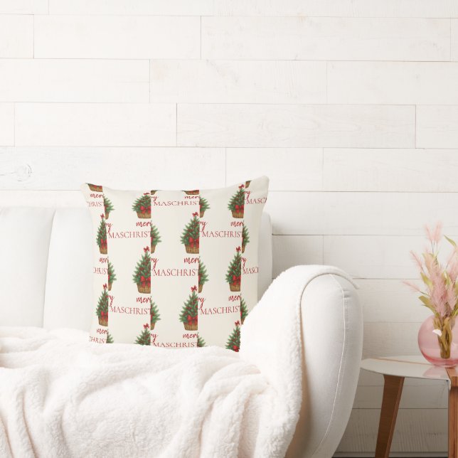 Elegant Christmas Tree – Red Ribbon  Kissen (Liege)