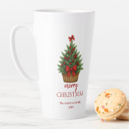 Elegant Christmas Tree – Red Ribbon  Milchtasse