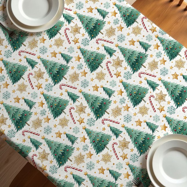 Elegant Christmas trees tablecloth candy cane art Tischdecke (Elegant Christmas trees tablecloth candy cane art

)