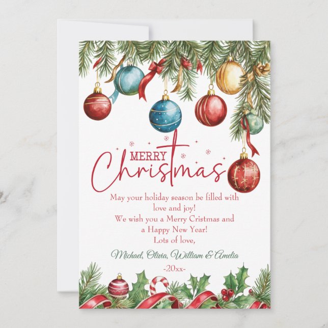 Elegant Christmas Winter Tree Feiertagskarte (Vorderseite)