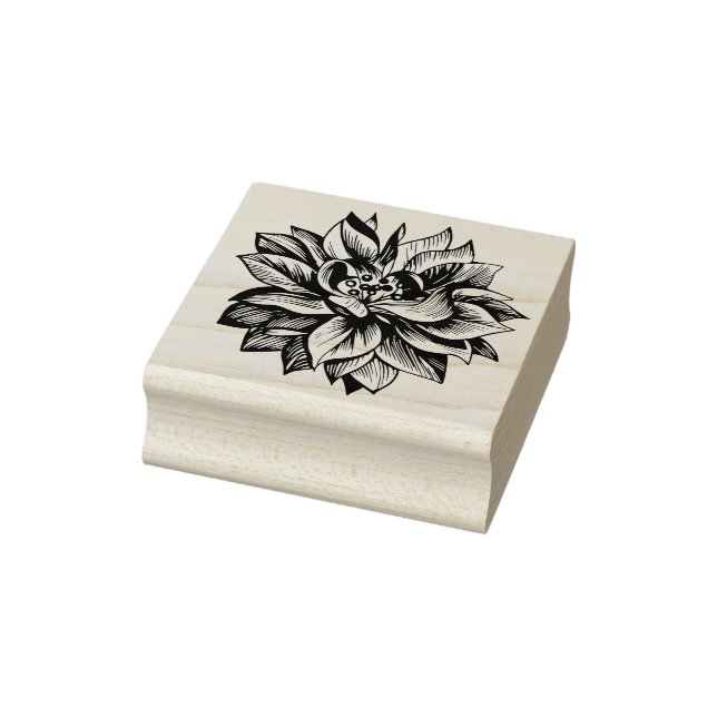 Elegant Chrysanthemum Blume Blossom Flora Gummistempel (Stempel)