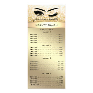 Elégant cils & épilation de sourcils carte menu