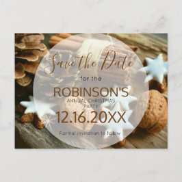 Elegant Cinnamon Save the Date Postkarte