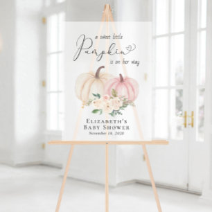 Elégant Citrouille Floral Baby Girl Douche Bienven