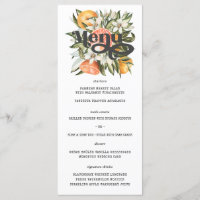 Elegant Citrus Orchard Boho Botanical Mariage Menu
