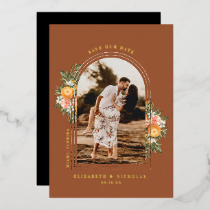 Elegant Citrus Orchard   Boho Save the Date Foto Folieneinladung