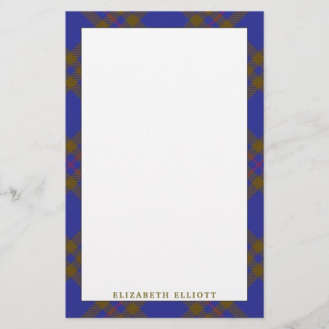 Elegant Clan Elliot Elliott Tartan Kariert Briefpapier (Vorderseite)