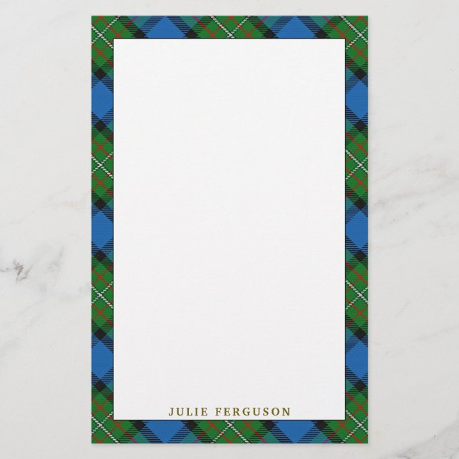 Elegant Clan Fergusson Ferguson Tartan Kariert Briefpapier (Vorderseite)