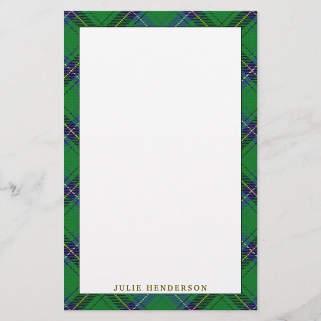 Elegant Clan Henderson Tartan Kariert Briefpapier (Vorderseite)