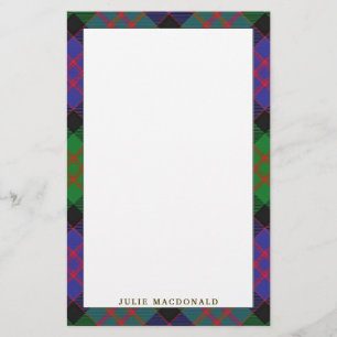 Elegant Clan MacDonald Tartan Kariert Briefpapier